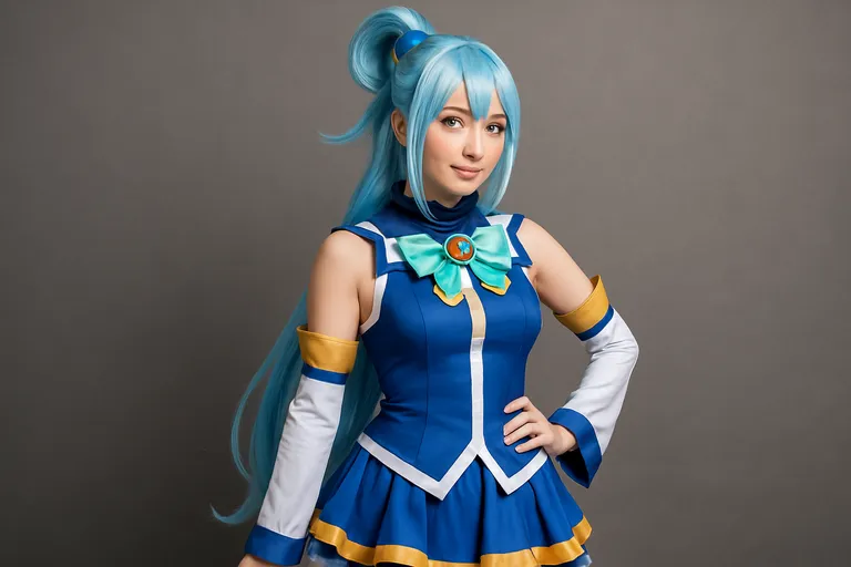 Outfit en onderdelen van een aqua konosuba cosplay