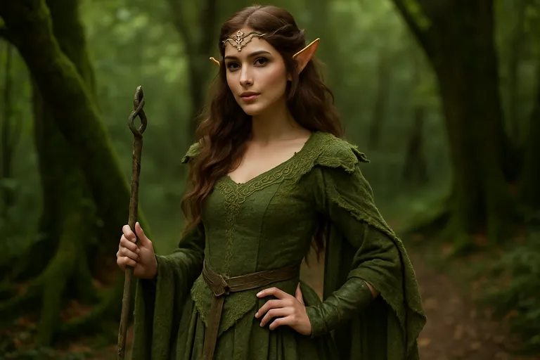 Laat het bos fluisteren met een woudelf cosplay in mosgroene tinten en sierlijke details