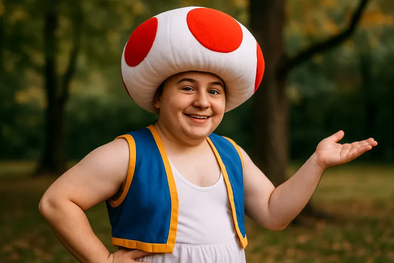 Breng toad tot leven met een opvallende paddenstoelen cosplay die de aandacht pakt